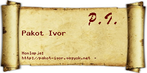 Pakot Ivor névjegykártya